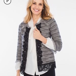 Chico's Lace Tweed Cardigan Size 4